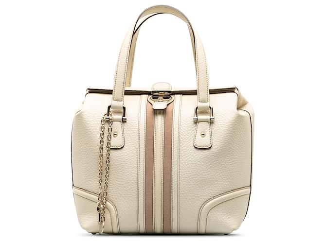 Gucci White Leather Treasure Handbag Pony-style calfskin  ref.1181287