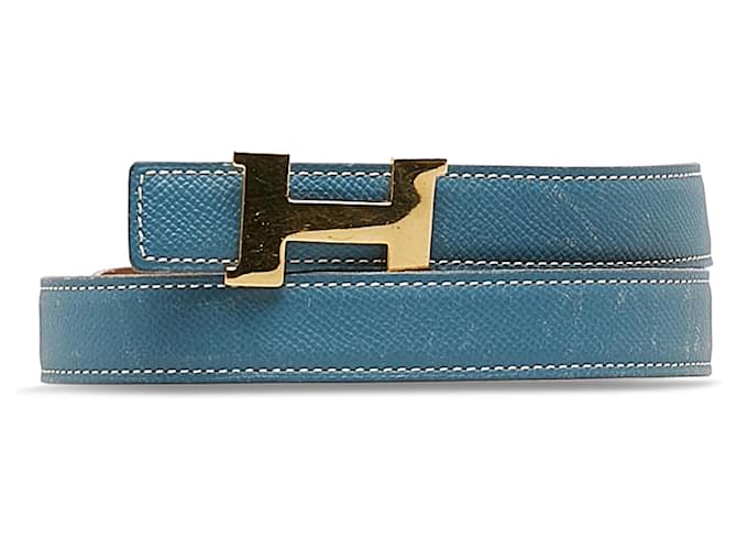 Hermès Hermes Blue Constance Reversible Belt Leather Pony-style calfskin  ref.1181290