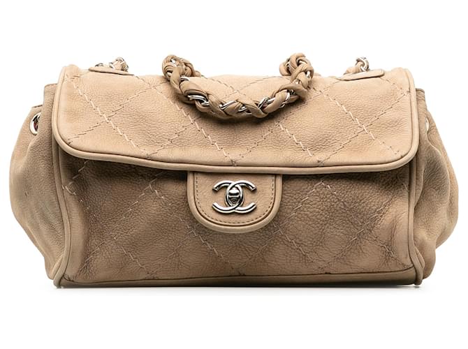 Chanel Brown Ultimate Stitch Accordion Shoulder Bag Beige Leather Pony-style calfskin  ref.1181296