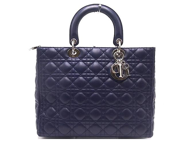 Christian Dior Dior Lady Dior 7 blue leather  ref.1181303