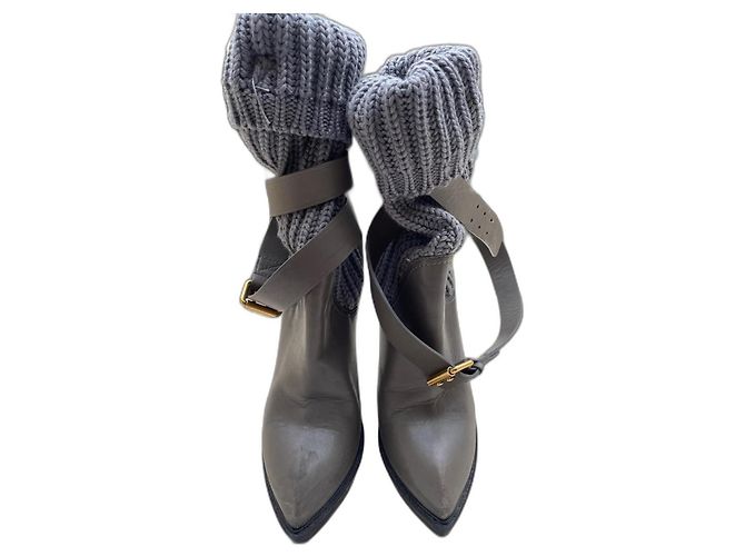 Gucci Ankle Boots Grey Leather