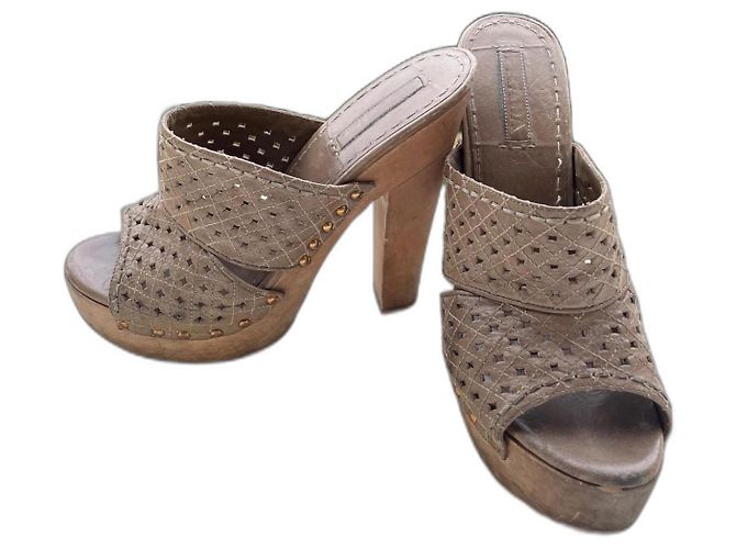 Prada Clogs Beige Exotic Leather 40