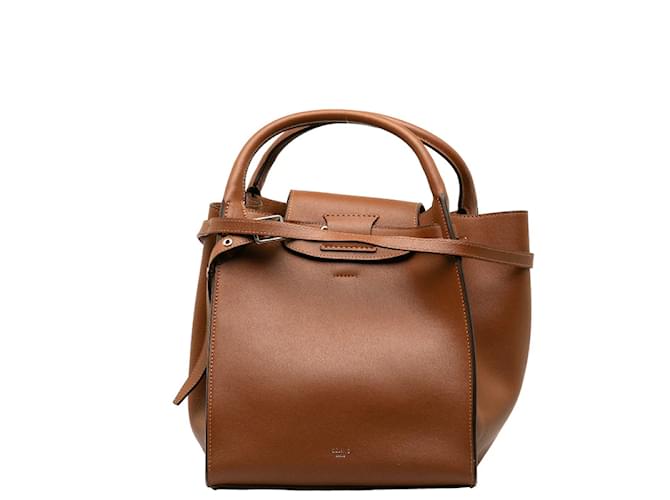 Céline Petit sac à main Big Bag en cuir Celine en très bon état Marron  ref.1181365