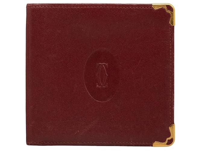 Must de Cartier Multiple Bifold Wallet Rot Leder  ref.1181374