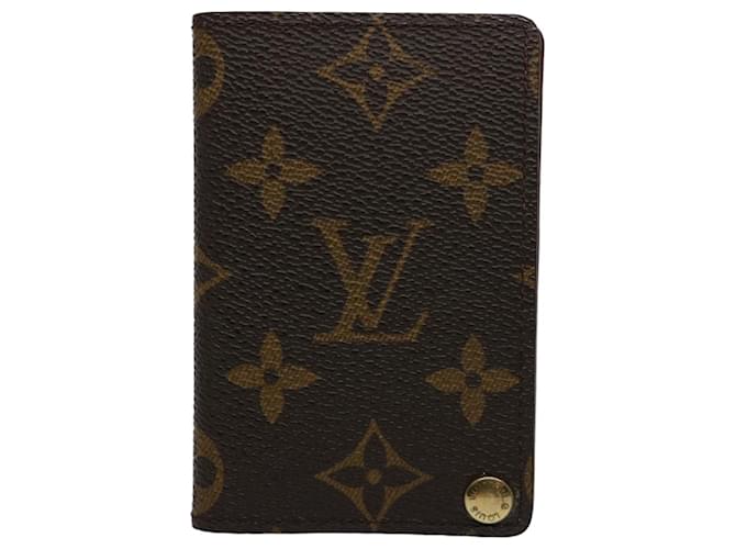Louis Vuitton Porte carte crédito Pressão Marrom Lona  ref.1181514
