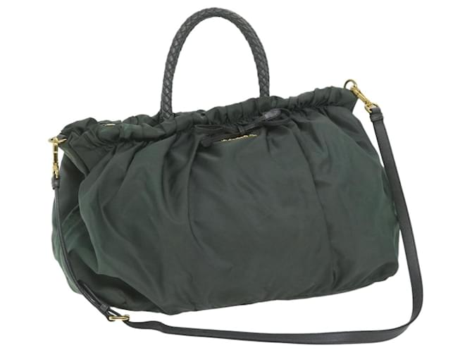 Prada Hand Bag Nylon 2way Khaki Auth am5403  ref.1181598