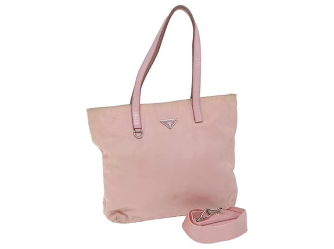 PRADA Tote Bag Nylon 2way Pink Auth 61897  ref.1181599