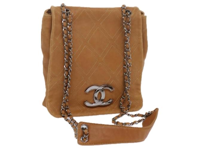 CHANEL Wild Stitch Chain Shoulder Bag Leather Brown CC Auth ar11059  ref.1181613