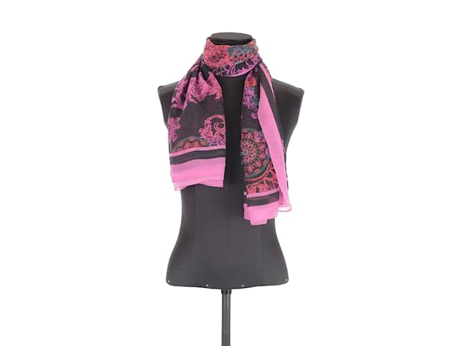Versace Silk scarf Pink  ref.1181626