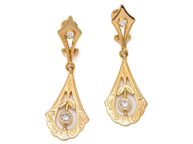 Autre Marque Vintage Style Earrings in Yellow Gold Golden  ref.1181658