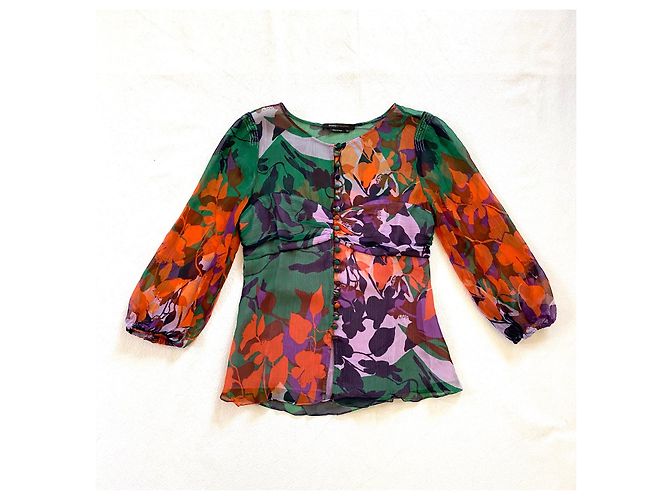 Camisa de seda Bcbg Max Azria con estampado de flores Multicolor