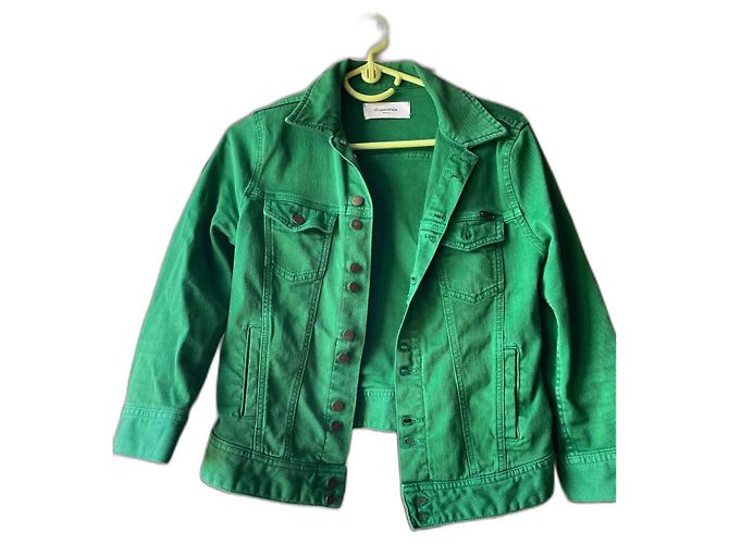 Aquaverde Jeansjacke Hellgrün 3/4 Ärmel