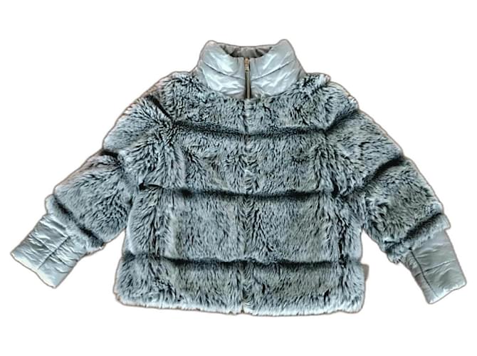 Herno down jacket with ecological fur Grey Faux fur  ref.1181684