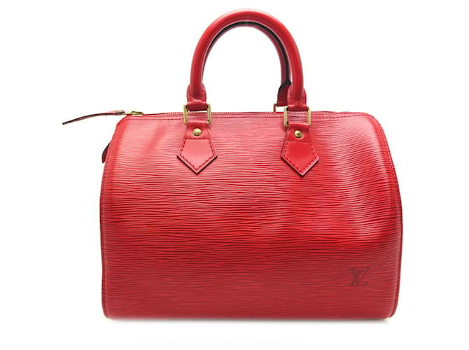 Louis Vuitton Speedy 25 Red Leather  ref.1181744