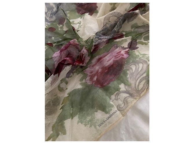 Dolce & Gabbana Lenço de seda floral em malha Multicor