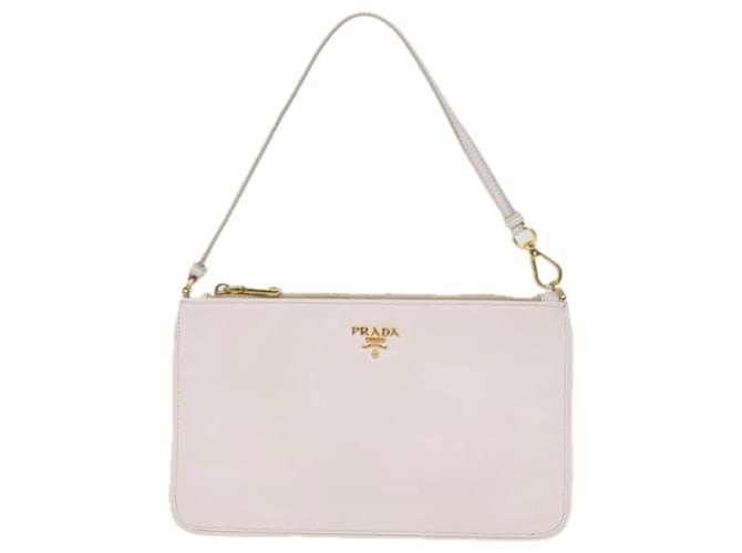 Prada Saffiano Branco Couro  ref.1181752