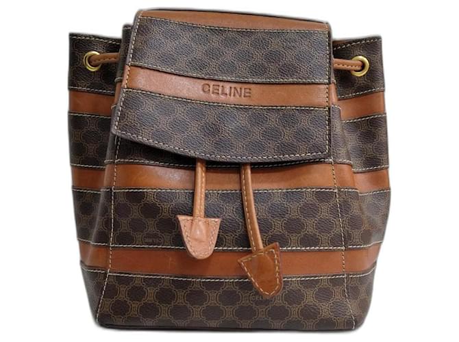 Céline Backpacks Brown Leather Cloth  ref.1181792
