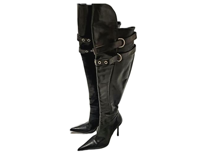 Gianmarco Lorenzi high boots Black Leather  ref.1181804