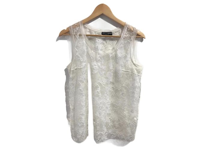 DOLCE & GABBANA Tops T.Internacional L Encaje Blanco