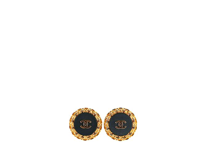 CHANEL  Earrings T.  leather Golden  ref.1181865