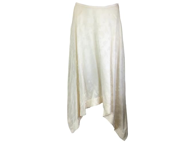 Autre Marque Jason Wu Ivory Lace Trimmed Jacquard Skirt Cream Viscose  ref.1181876