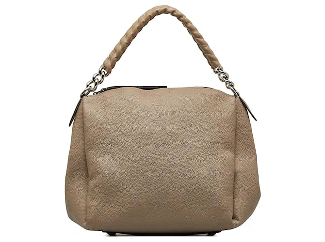 Beige Louis Vuitton Monogram Mahina Babylone Chain BB Satchel Leather  ref.1181970