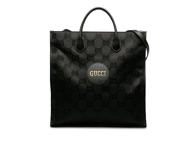 Black Gucci GG Econyl Off The Grid Convertible Tote Satchel Leather  ref.1181971
