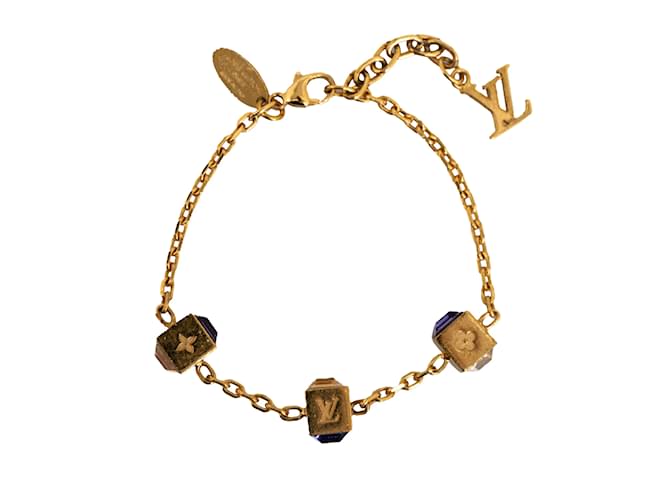 Gold Louis Vuitton Gamble Crystal Bracelet Golden  ref.1182044
