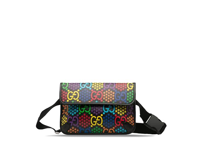 Black Gucci GG Supreme Psychedelic Belt Bag Leather  ref.1182061