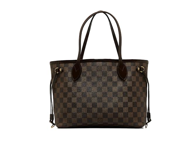 Sac cabas marron Louis Vuitton Damier Ebene Neverfull PM Cuir  ref.1182065