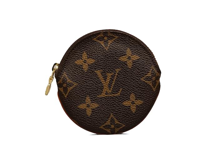 Brown Louis Vuitton Monogram Porte-Monnaie Round Coin Purse Cloth  ref.1182105