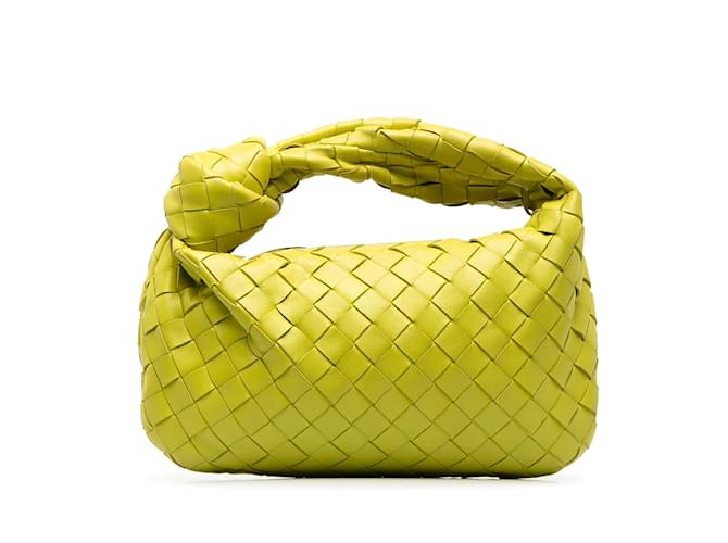 Yellow Bottega Veneta Mini Intrecciato Jodie Handbag Giallo Pelle  ref.1182139