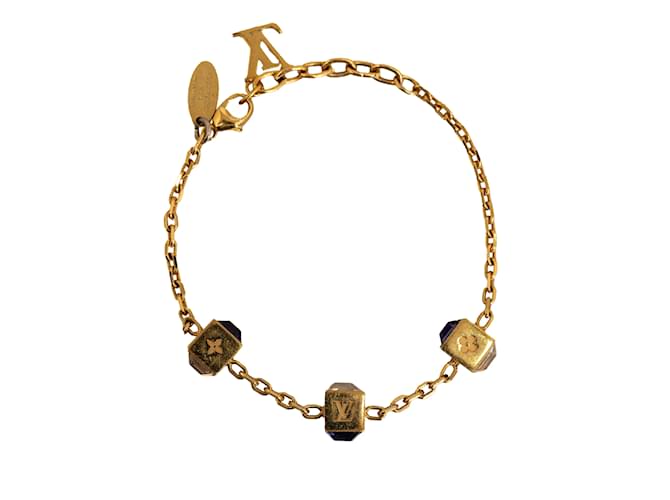 Gold Louis Vuitton Gamble Crystal Bracelet Golden  ref.1182163