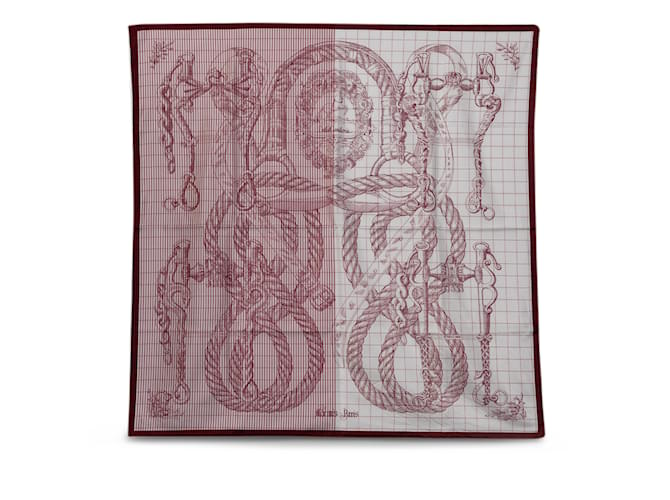 Hermès Lenços de seda Hermes Della Cavalleria brancos  ref.1182176