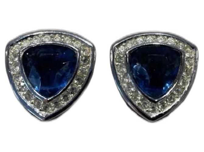 Christian Dior Earrings Blue Metal  ref.1182202