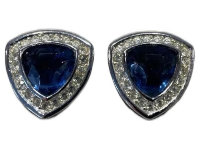 Orecchini Christian Dior blu in metallo