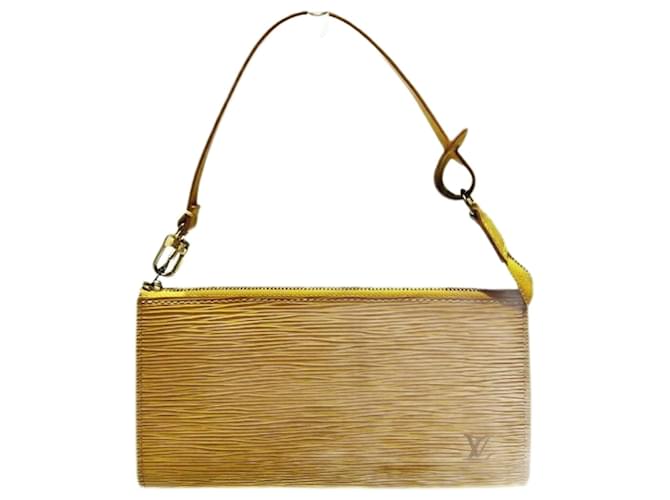 Louis Vuitton Pochette Accessoires Yellow Leather  ref.1182277