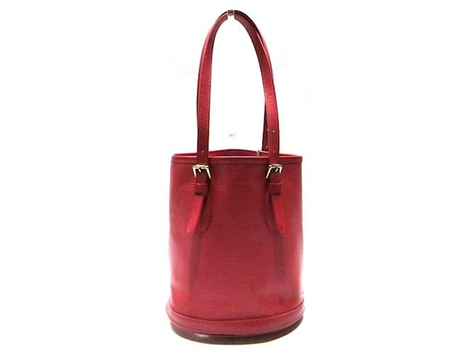 Louis Vuitton Bucket Rosso Pelle  ref.1182313