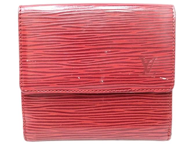 Louis Vuitton Porte-monnaie Red Leather  ref.1182552