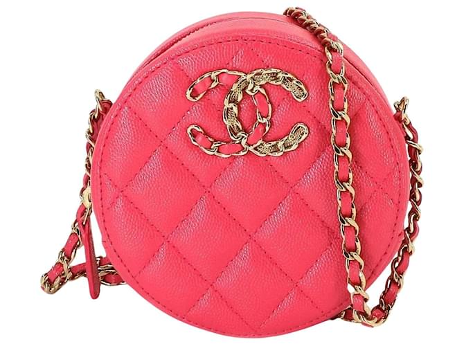 Chanel Matelass� Pink Leder  ref.1182587