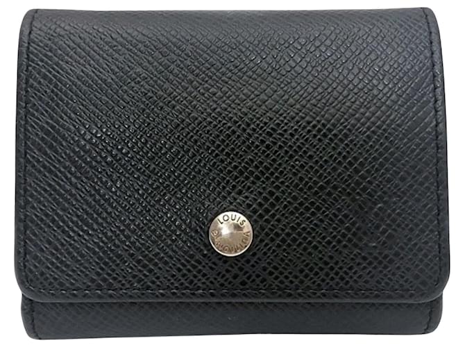 Louis Vuitton Porte-monnaie Black Leather  ref.1182596