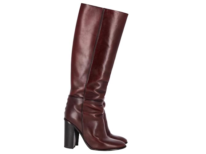 Proenza Schouler Knee Boots in Burgundy Leather Dark red  ref.1182691
