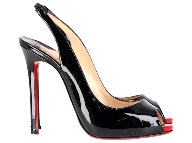Christian Louboutin Private Number Slingback Pumps in Black Patent Leather   ref.1182697