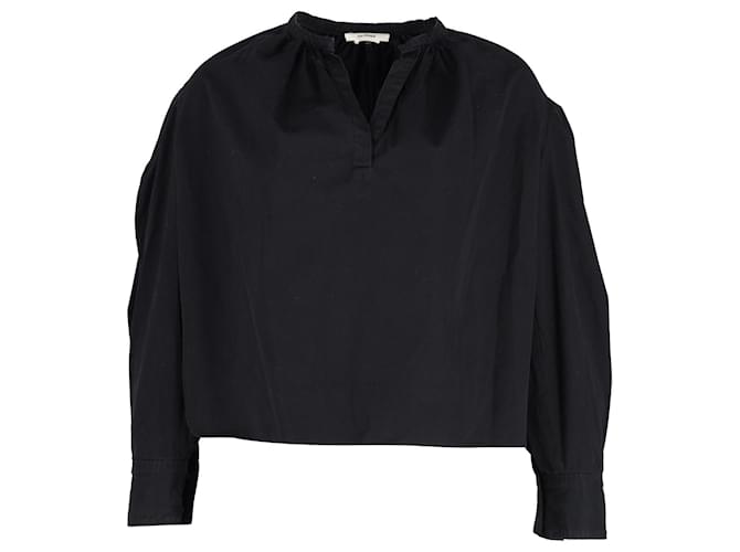 Isabel Marant Etoile Lockere Bluse aus schwarzer Baumwolle  ref.1182717