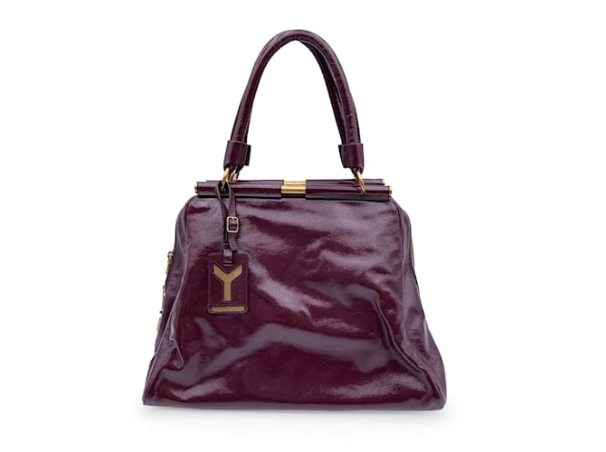 Yves Saint Laurent Sac à main violet verni Majorelle Cuir vernis  ref.1182769