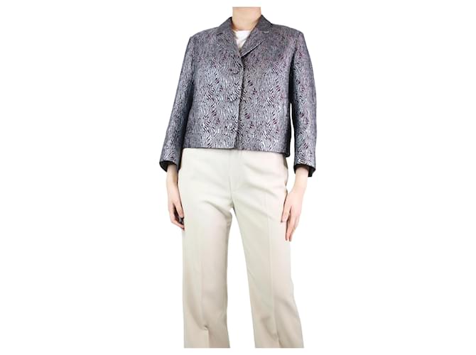 Dries Van Noten Purple metallic patterned blazer - size UK 10 Wool  ref.1182795