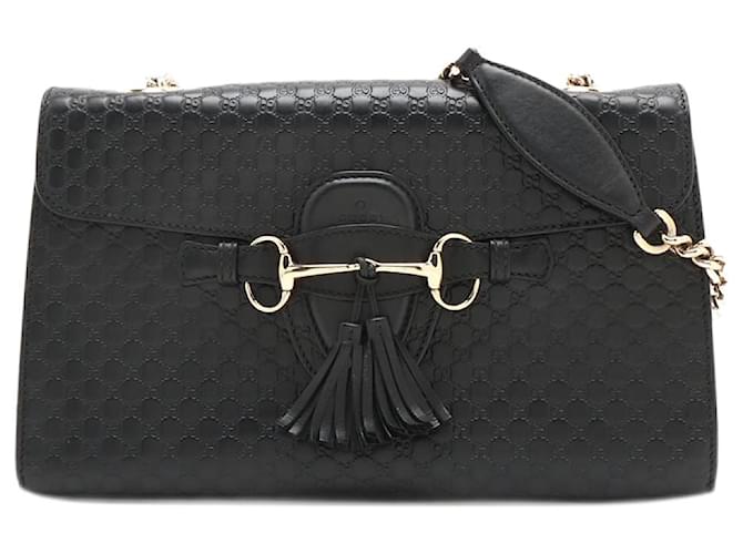 Black Micro Guccissima leather chain shoulder bag  ref.1182809