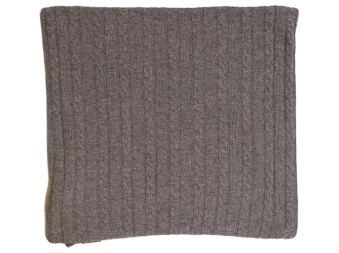 Fabiana Filippi Light grey cable-knit cashmere cushion cover  ref.1182811