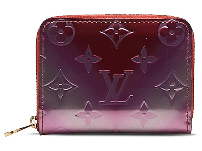 Louis Vuitton Pochette à monnaie Zippy rouge métallisé verni dégradé Cuir Cuir vernis  ref.1182849