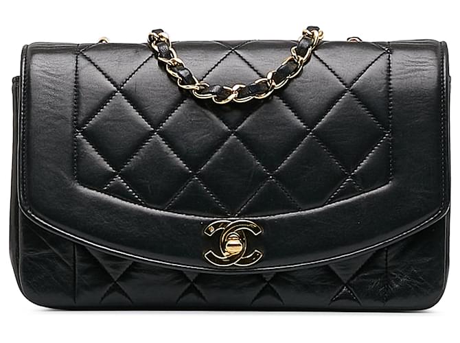 Chanel Black Small Lambskin Diana Leather  ref.1182860